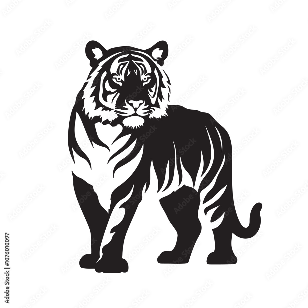 Stylized Tiger Silhouette Vector Stylized Tiger Silhouette Vector