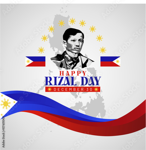 Happy Rizal Day 30th December 2024 2024 Vector Illustration Banner. Best for Philippines Rizal Day Commemoration Background 