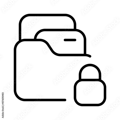 locked business data icon with thin style, perfect for user interface projects