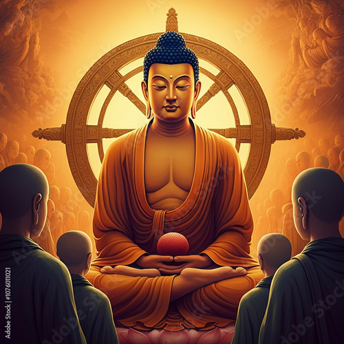 Buddha teaching the Dharma,...