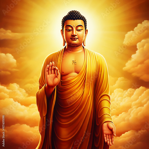 Standing Buddha in a radian...