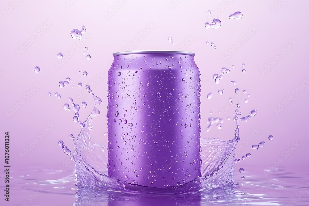 3D illustration of water crashing into a can 3D illustration of water crashing into a can