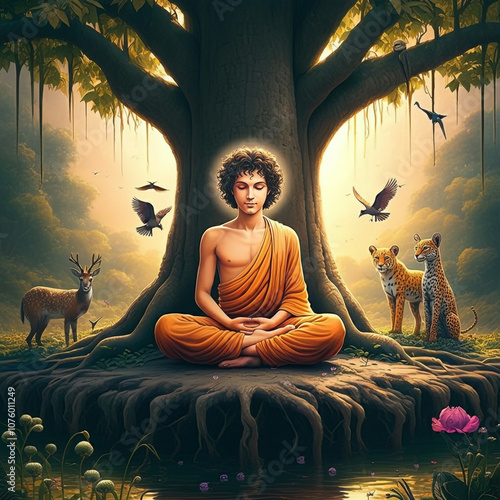 Buddha seated under the Bod...