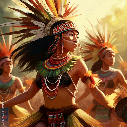 Close-up of a woman in trad...