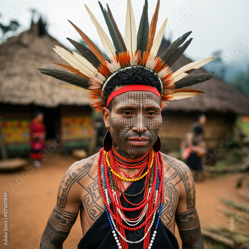 Portrait of a tribal man in...