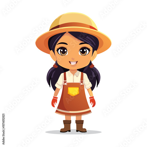Gardener Cute Worker Work Job Profession Professional Occupation Cartoon Character

