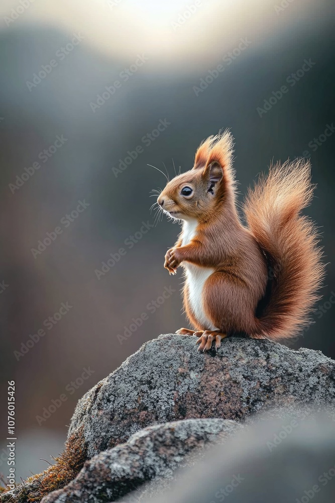 Fototapeta premium Squirrel on rock