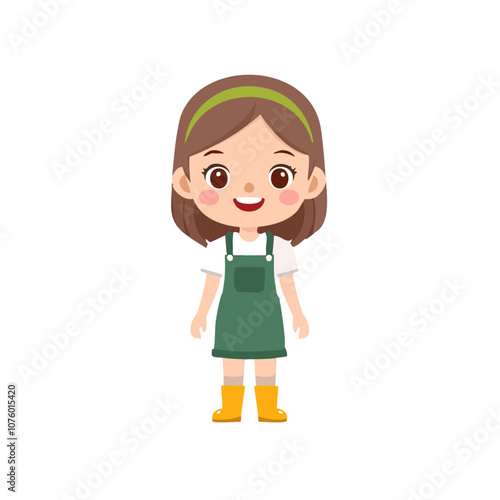 Gardener Cute Worker Work Job Profession Professional Occupation Cartoon Character

