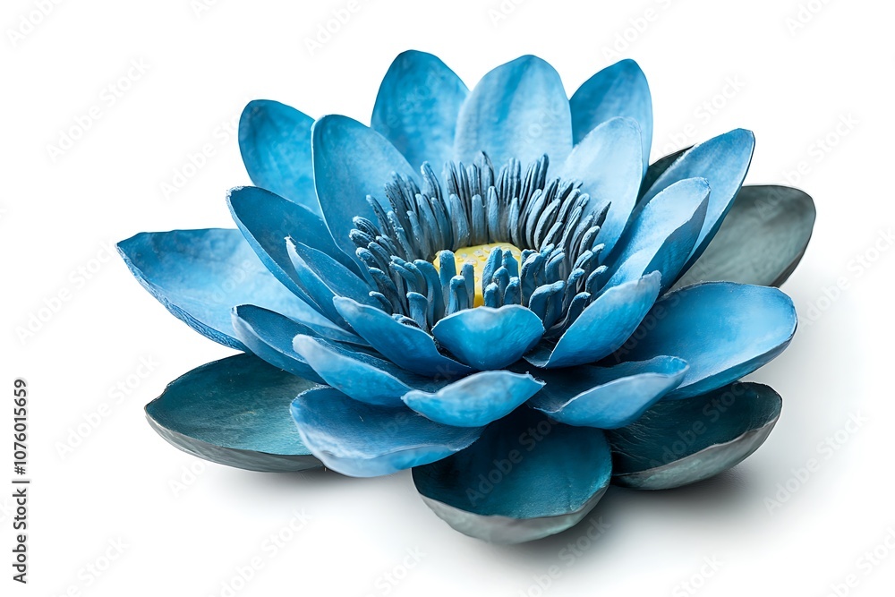 Blue Water Lily isolated on a white background, close up Blue Water Lily isolated on a white background, close up