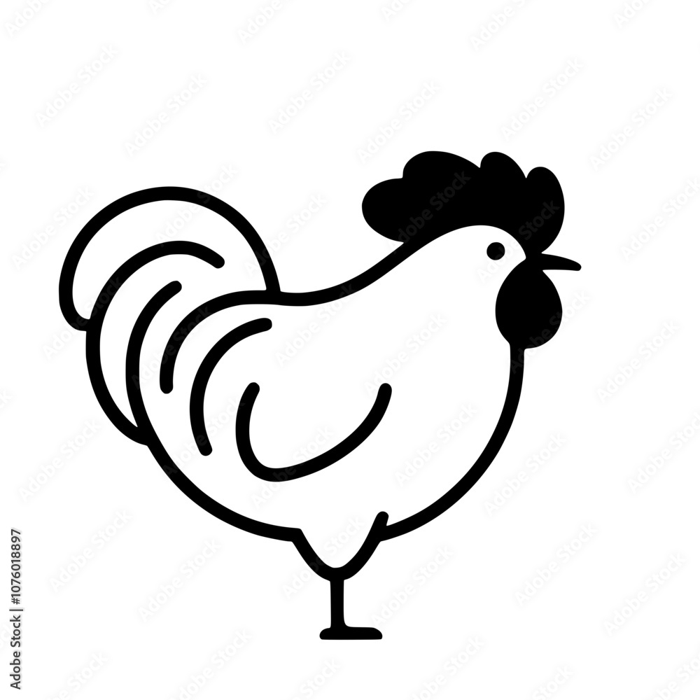 Fototapeta premium illustration of a rooster