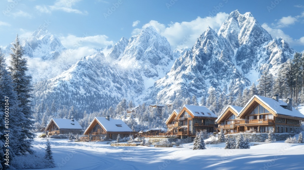 Snowy Mountaintop Cabins with Stunning View Snowy Mountaintop Cabins with Stunning View
