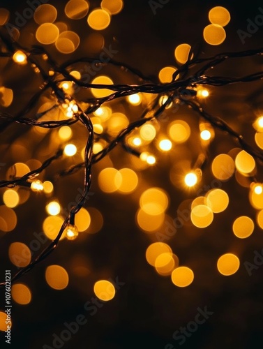 Wallpaper Mural A close-up of warm, glowing string lights creating a cozy atmosphere. Torontodigital.ca