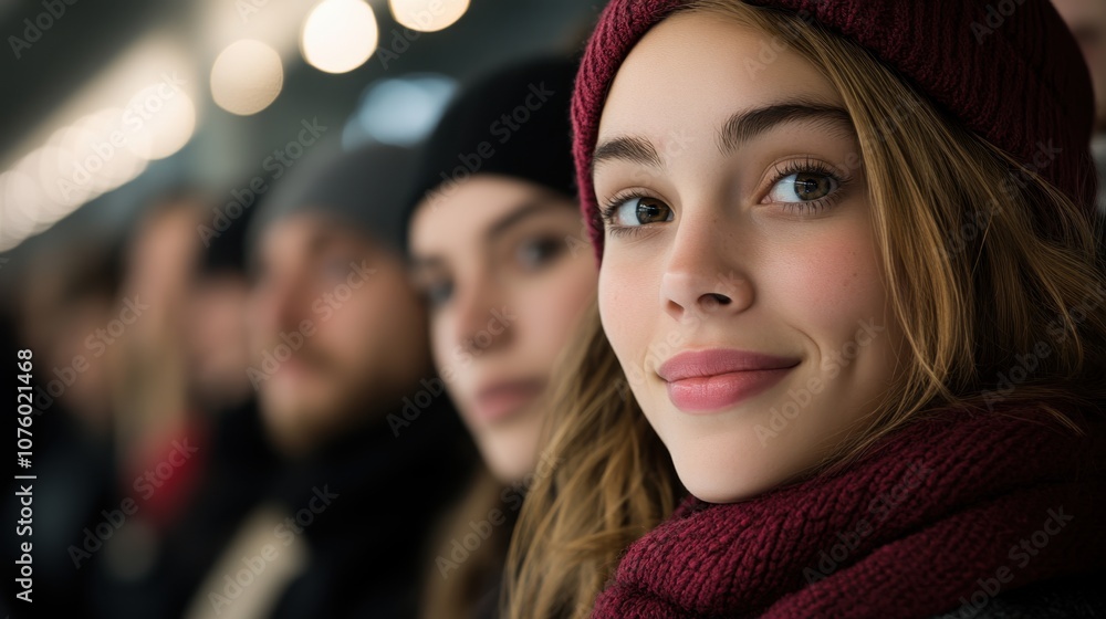 Smiling Woman in Beanie Hat Smiling Woman in Beanie Hat