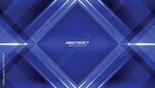 Modern blue background.Geometric shape compotition with light effect. Tech, modern, premium, elegant, future. photo