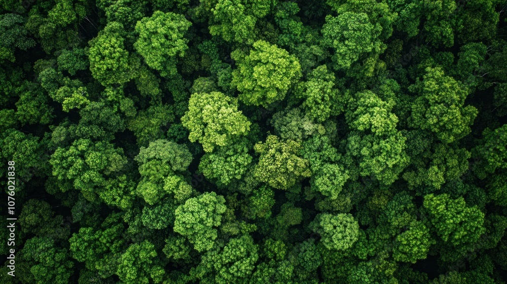 Fototapeta premium Aerial View of Lush Green Forest Canopy