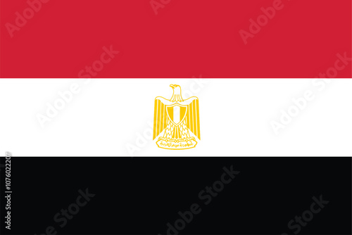 Nationall flag of Egypt. Vector illustration
