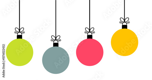 christmas balls hanging on a rope vector illustration
set of chritsmas balls vector illustration