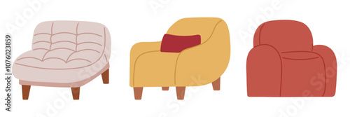 Trendy comfortable chair set for design interior