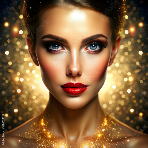 woman shining face