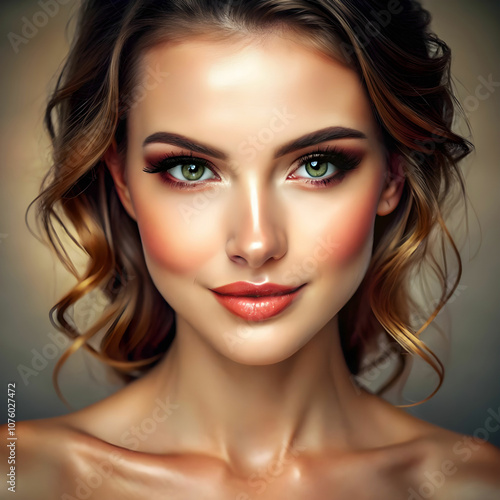 woman shining face