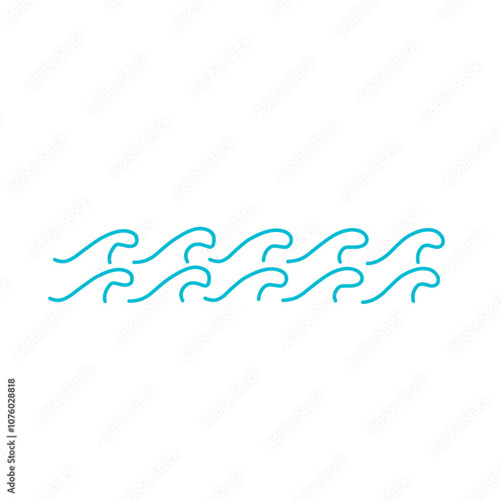 Water wave sea wave Zigzag line Water logo symbol vector Water wave sea wave Zigzag line Water logo symbol vector