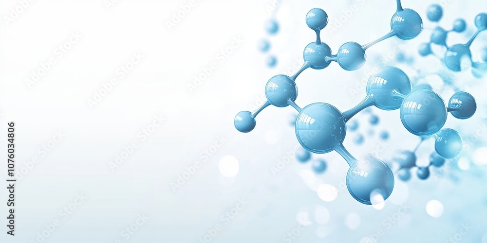 Molecular Structure in Blue Background Molecular Structure in Blue Background