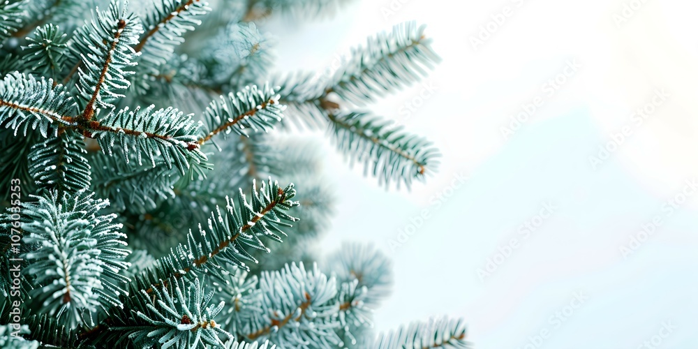Beautiful Christmas Background with green fir tree brunch close up. Copy space Beautiful Christmas Background with green fir tree brunch close up. Copy space