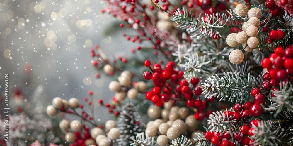Beautiful Christmas Background with green fir tree brunch close up. Copy space Beautiful Christmas Background with green fir tree brunch close up. Copy space