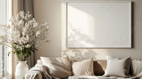 Minimalist Living Room with Sunlight