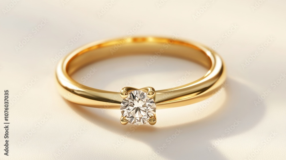 Diamond Engagement Ring on White Background Diamond Engagement Ring on White Background