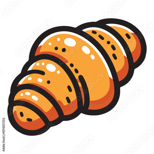 Croissant on white background