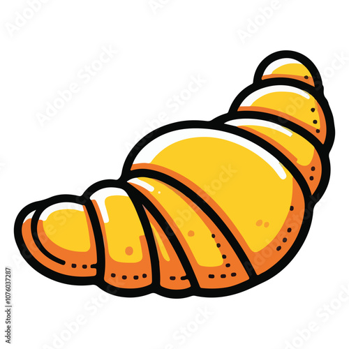 Croissant on white background