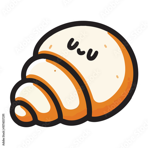 Croissant on white background