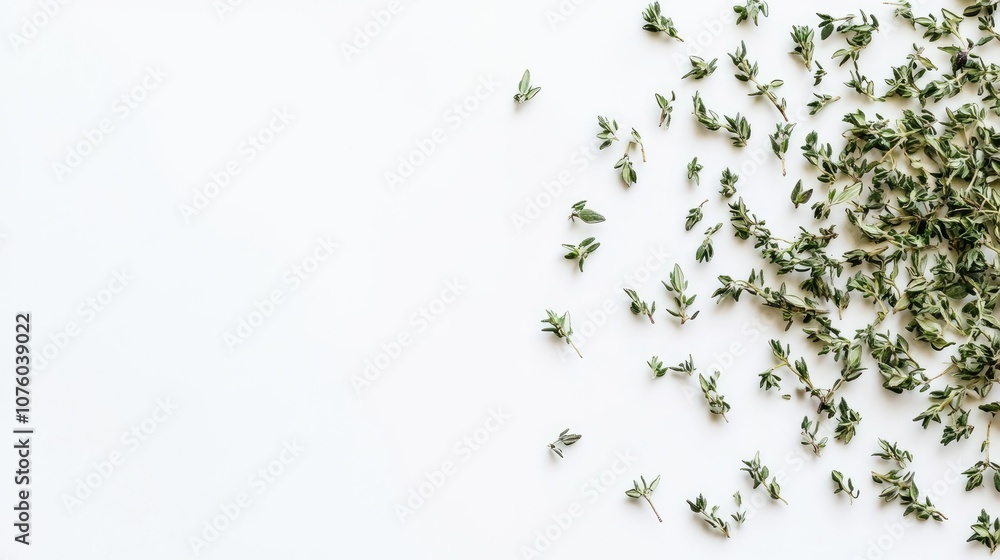 Dried Thyme on Minimalist Background Dried Thyme on Minimalist Background