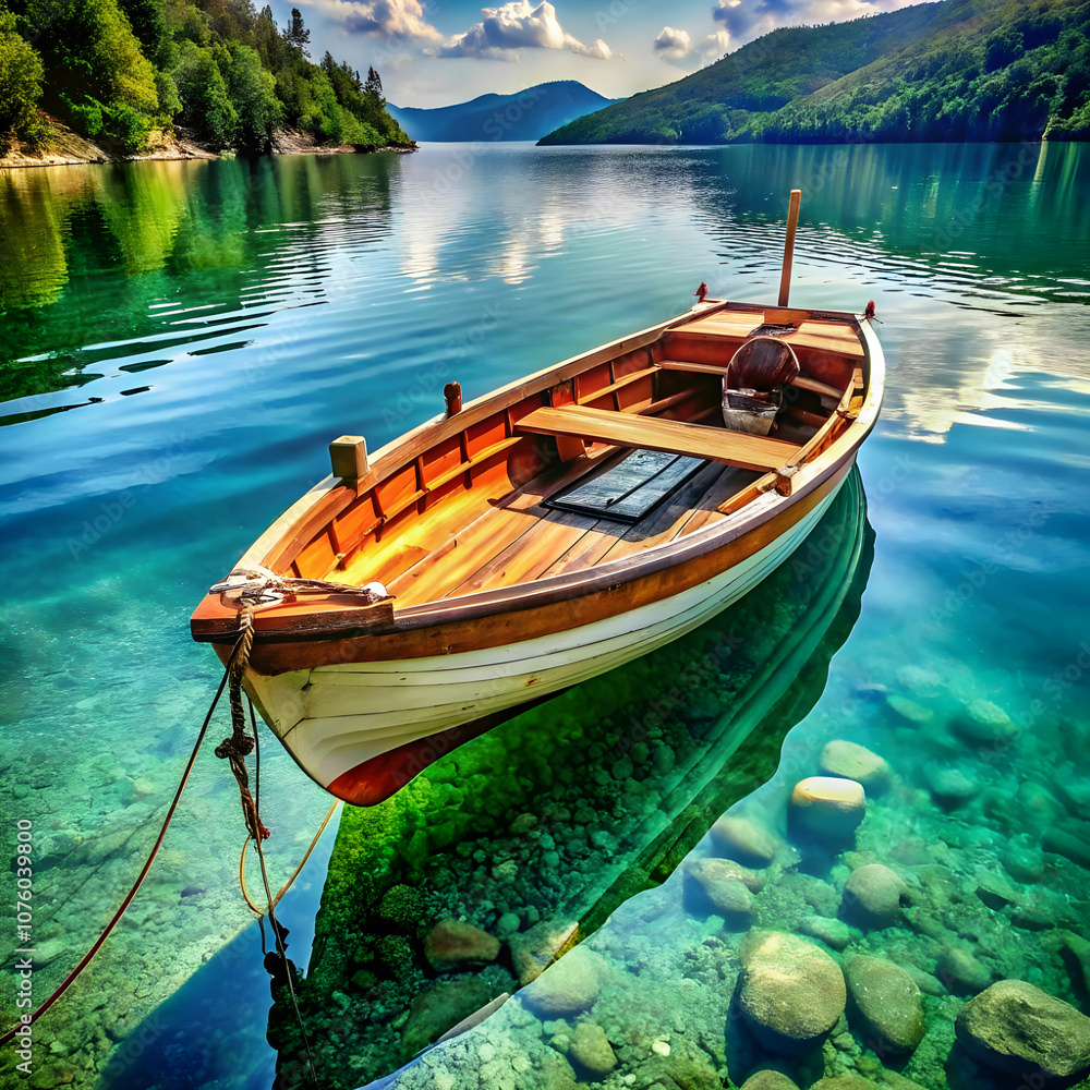 Obraz premium reboat in river