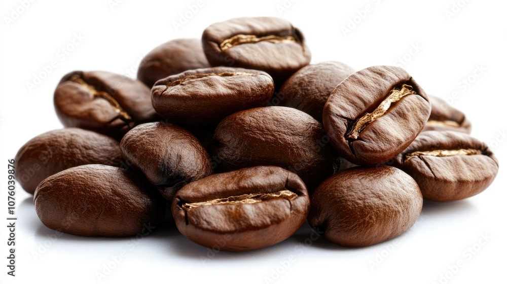 Close-Up View of a Small Pile of Coffee Beans Close-Up View of a Small Pile of Coffee Beans