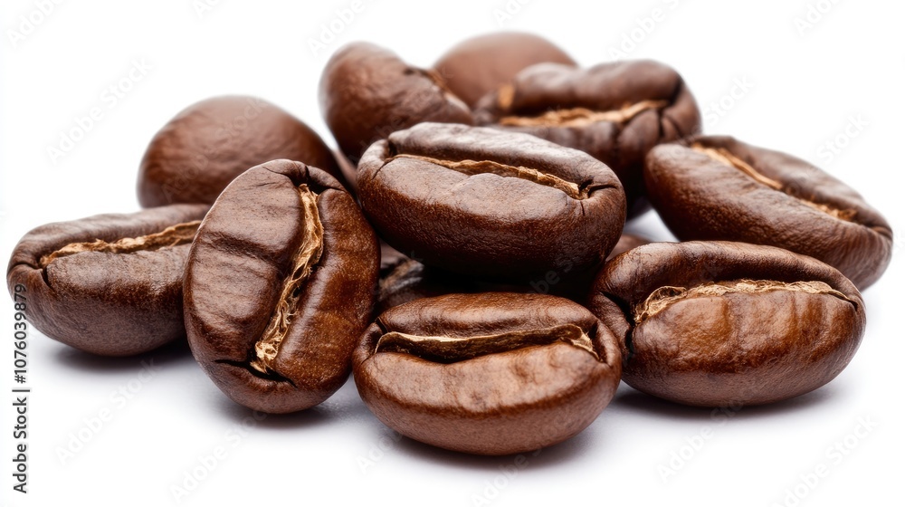 Close-up View of Fresh Coffee Beans Pile Close-up View of Fresh Coffee Beans Pile