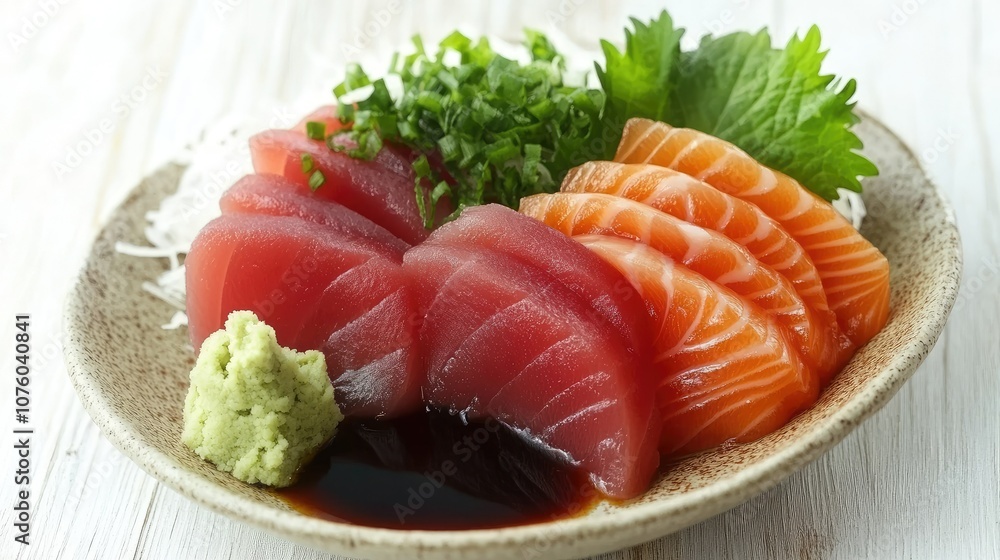 Fresh Sashimi Assortment with Tuna and Wasabi Fresh Sashimi Assortment with Tuna and Wasabi