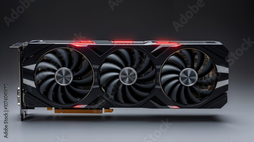 Powerful Gaming Graphics Card with LED Lights on Display