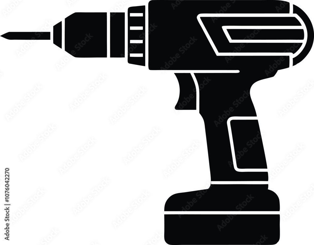 Electric drill machine silhouette, drill silhouette, Drill icon vector black Electric drill machine silhouette, drill silhouette, Drill icon vector black