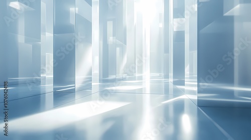 digital technology blue and white glass geometric abstract poster background