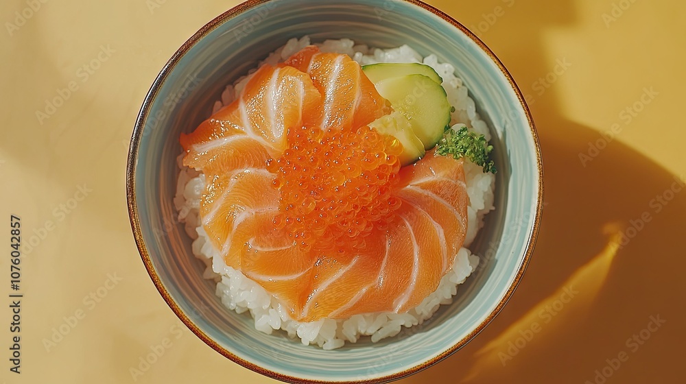 Elegant Salmon Donburi in a Simple Bowl Elegant Salmon Donburi in a Simple Bowl