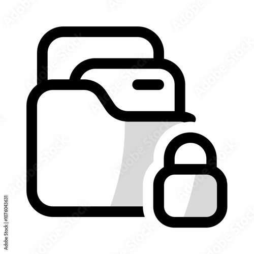 locked business data icon with shady style, perfect for user interface projects