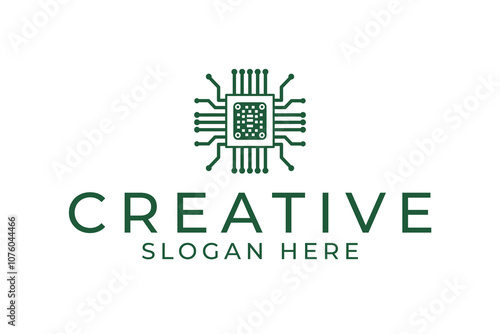 Tech Pattern Circuit Creative Logo