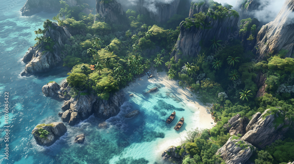 view of a tropical island view of a tropical island