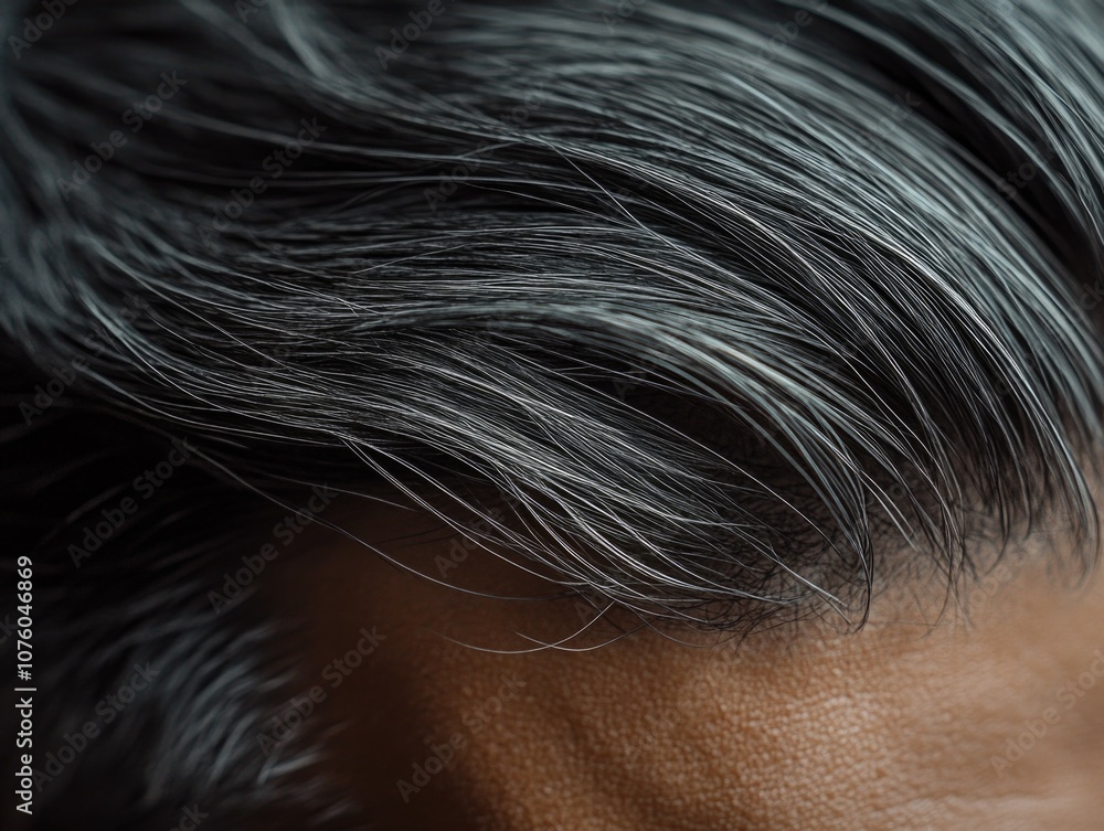 Close-up of grey hair Close-up of grey hair