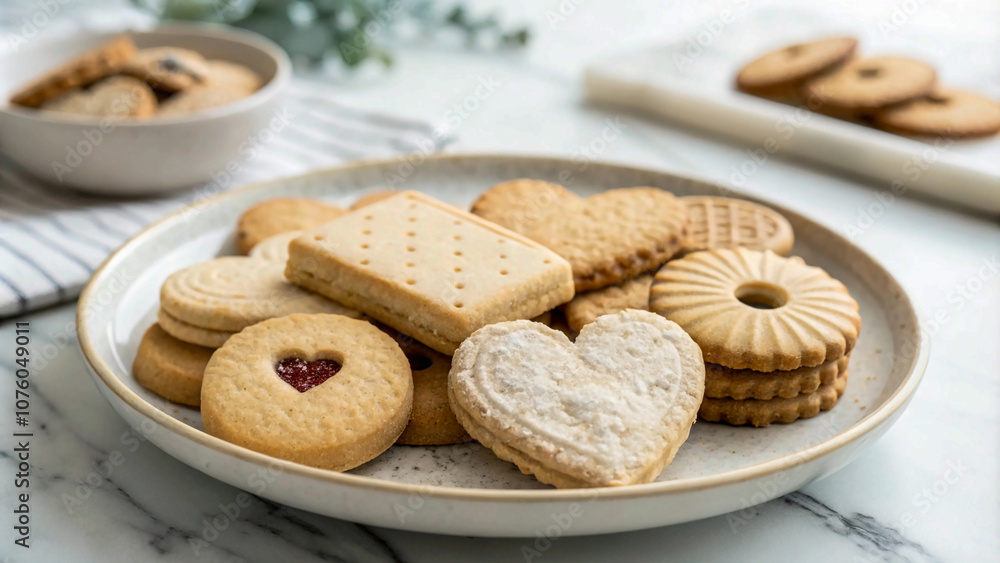Plate of assorted biscuits Plate of assorted biscuits