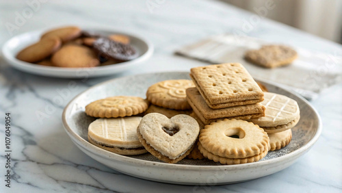 Plate of assorted biscuits