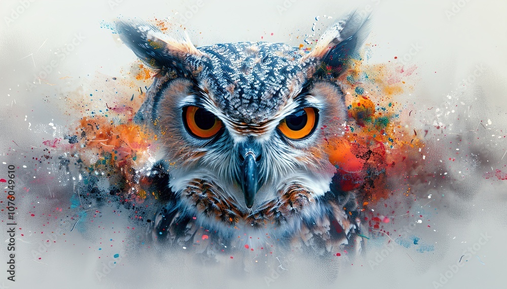 Abstract animal Owl portrait Abstract animal Owl portrait