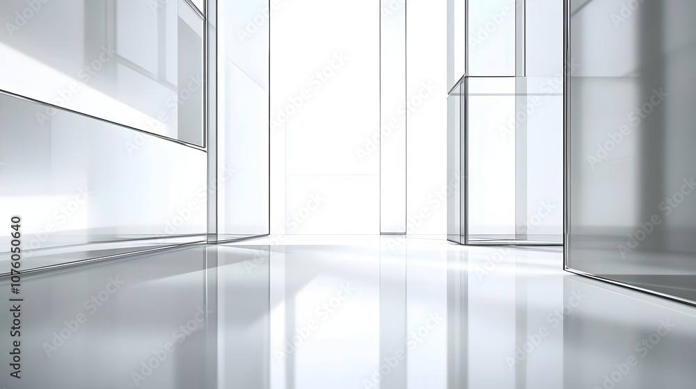 22. A high-tech 3D showcase with dynamic shapes and reflective surfaces, leaving a clear empty space for a product. 22. A high-tech 3D showcase with dynamic shapes and reflective surfaces, leaving a clear empty space for a product.